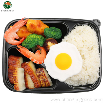 Hot Lunch Food Grade Disposable Black Food Containers